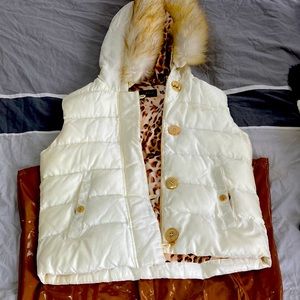 Nwt baby phat puffy down vest off white M